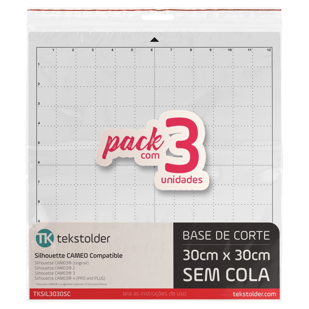 Base De Corte Para Silhouette Cameo 30x30 Sem Cola - Pack Com 3 Bases