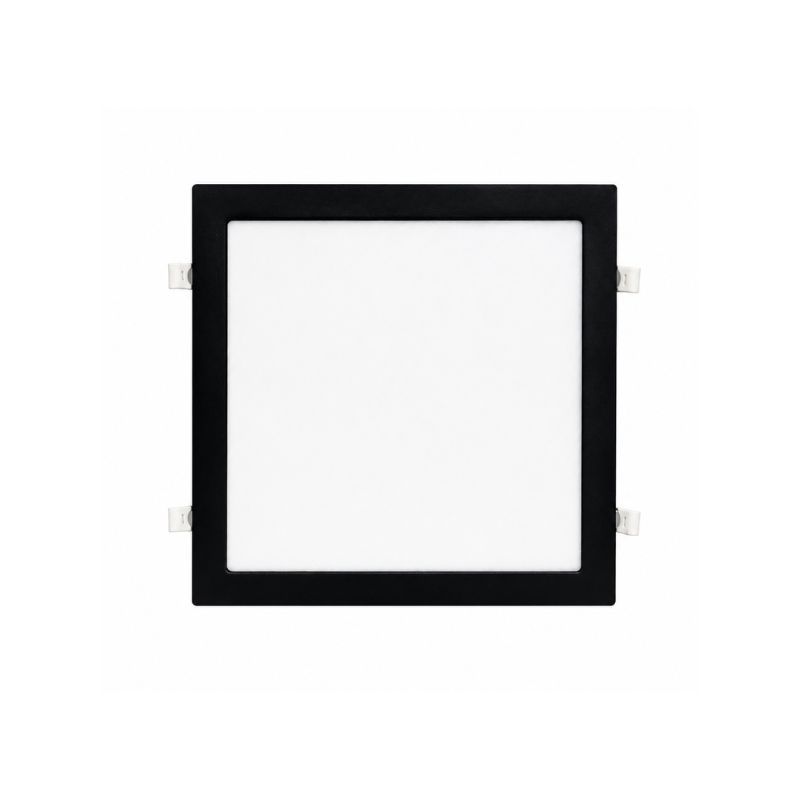 Plafon led embutir quadrado 24w 3000k 1680lm 30cm preto-Cristallux