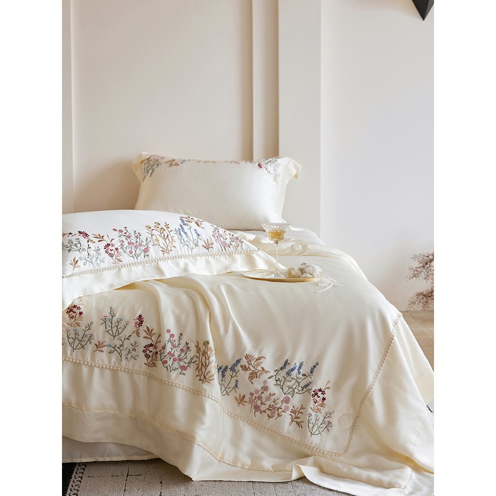 Colcha de ar condicionado com sensação fresca de verão Tencel Ice Silk Machine Lavável Summer Cool Quilt Conjunto de qua