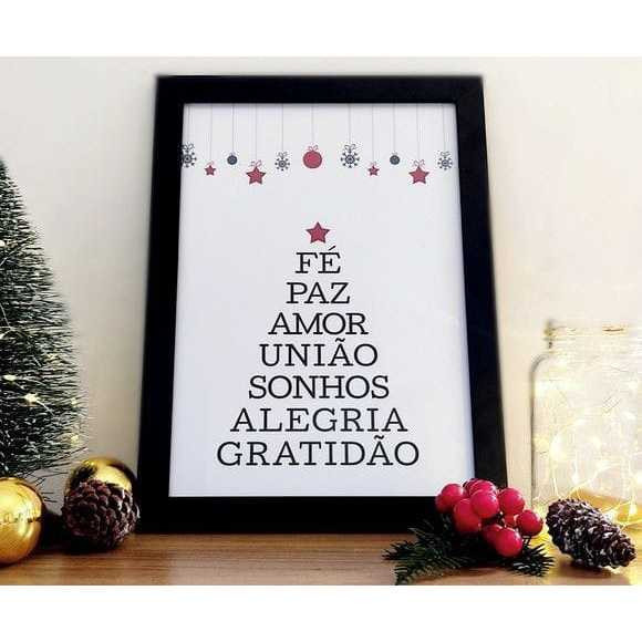 Quadro decorativo Placa MDF Árvore natal Frases Preto