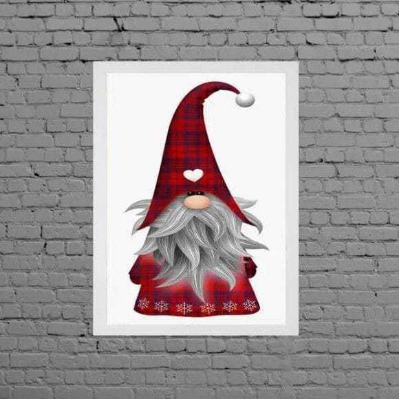 Quadro decorativo Placa MDF Gnomo de Natal