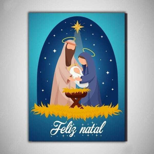 Quadro decorativo Placa MDF Familia Feliz Natal