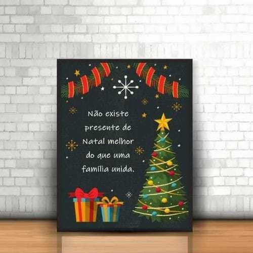 Quadro decorativo Placa MDF Árvore De Natal Com Frases