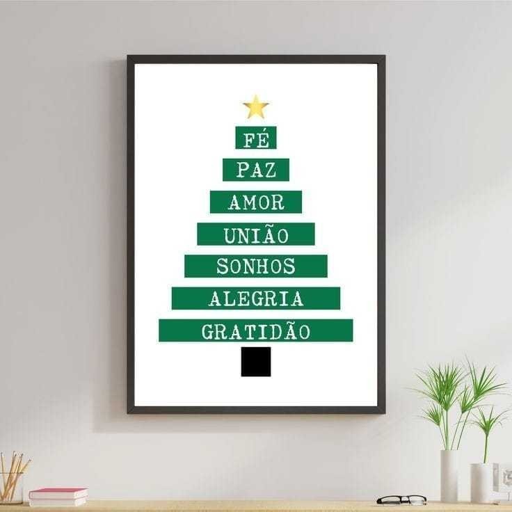 Quadro decorativo Placa MDF Frases de Àrvore de Natal