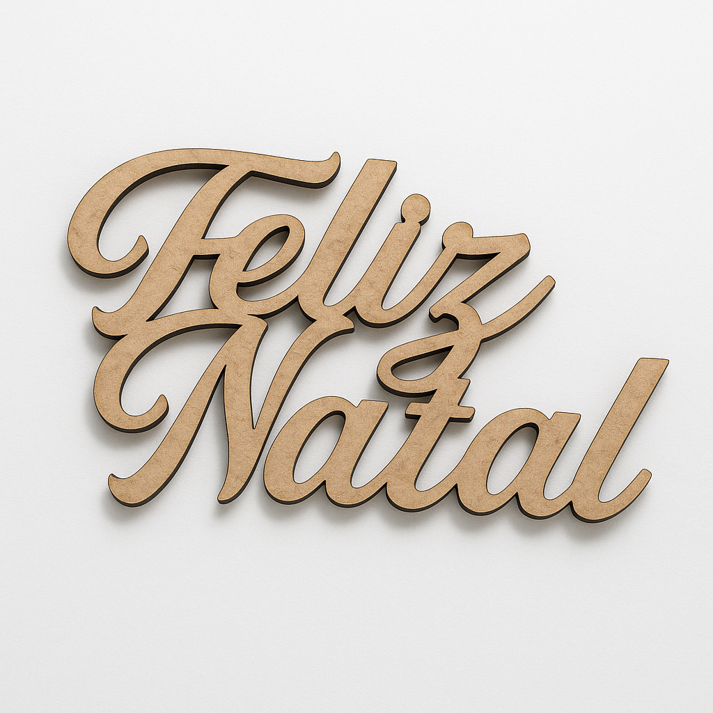 Placa MDF Feliz Natal 3mm – Letreiro Decorativo para Painéis e Decoração – Impreshow