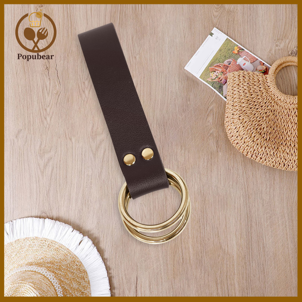 Belt Accessory Skirt Hook Strap Viking Double Ring Faux Leather Renaissance Dress Fixation Loop for Women Hikes Adjustab