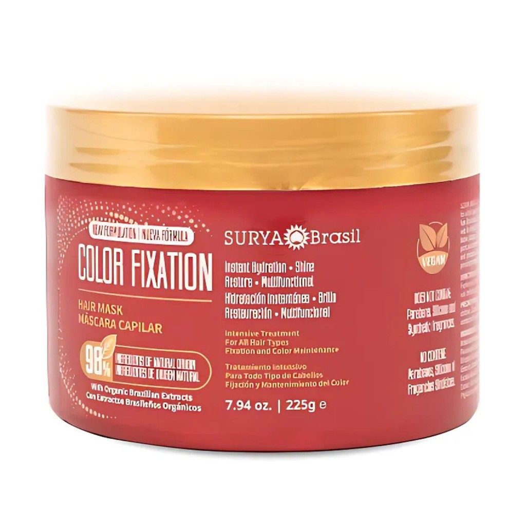 Máscara Capilar Restauradora Hidratação Profunda Color Fixation Cabelos Coloridos 225g Surya Brasil