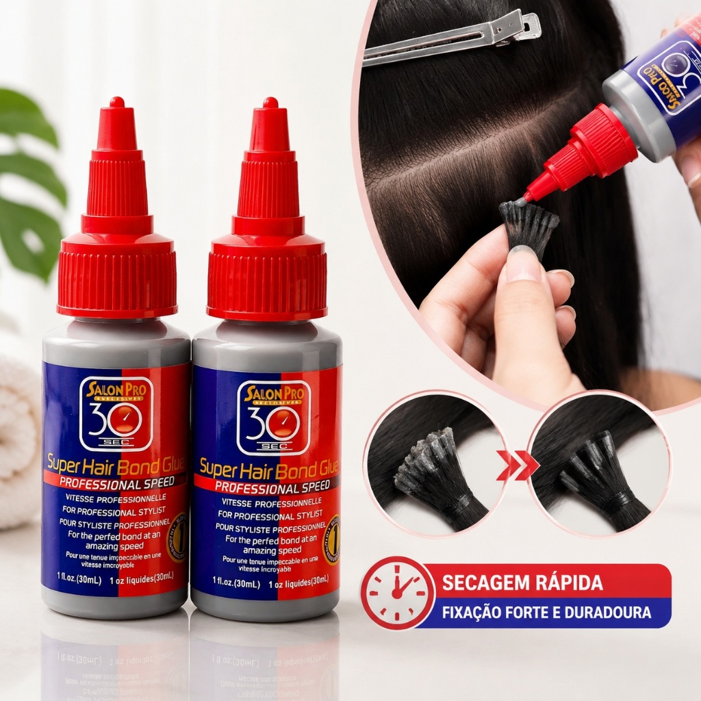 Super Glue Salon Pro 30ml – Quick Fixation in 30 Seconds for Mega Hair Extensions - Ready for Delivery