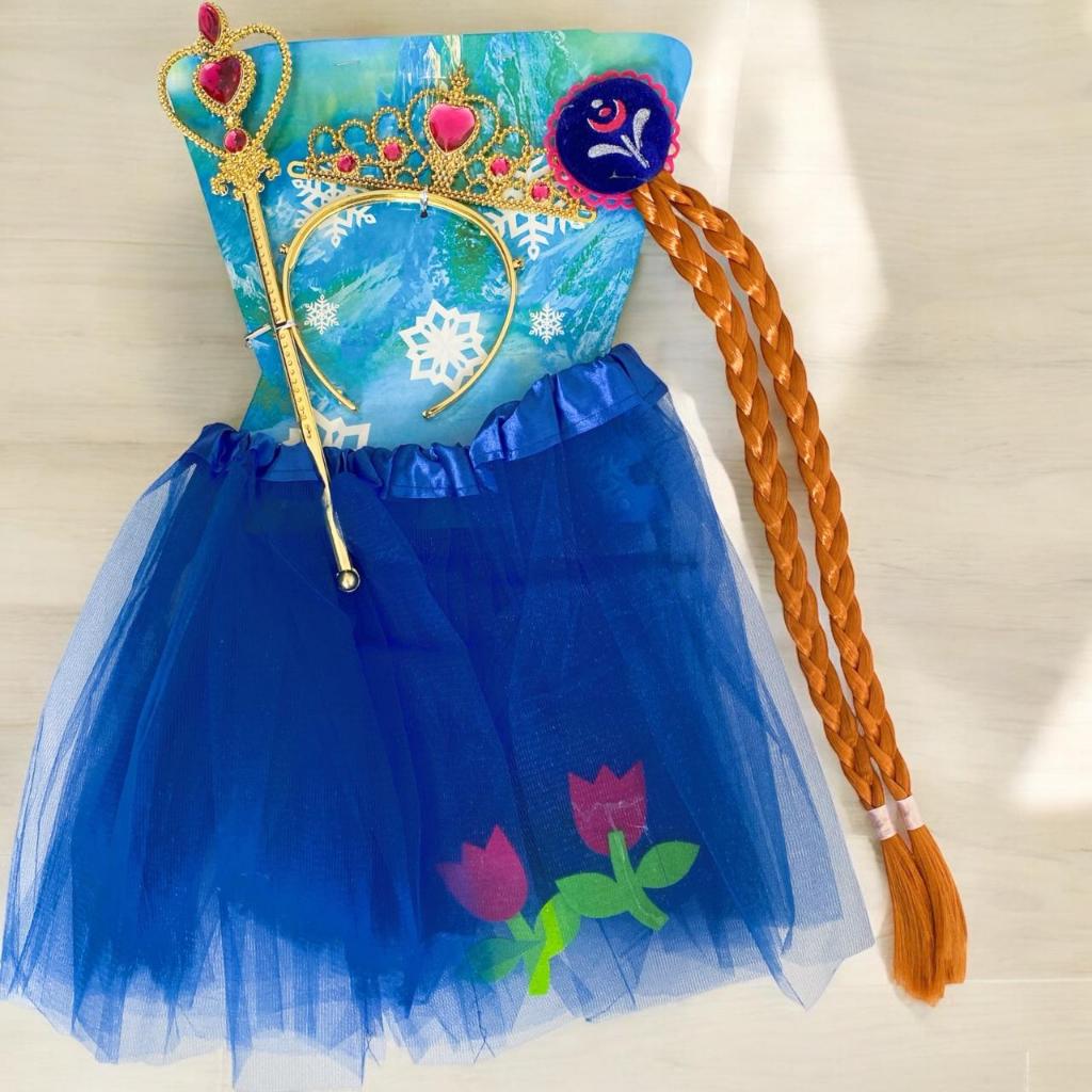 Kit Fantasia Infantil Festa Tema Princesa de Gelo Saia + Acessórios Interponte