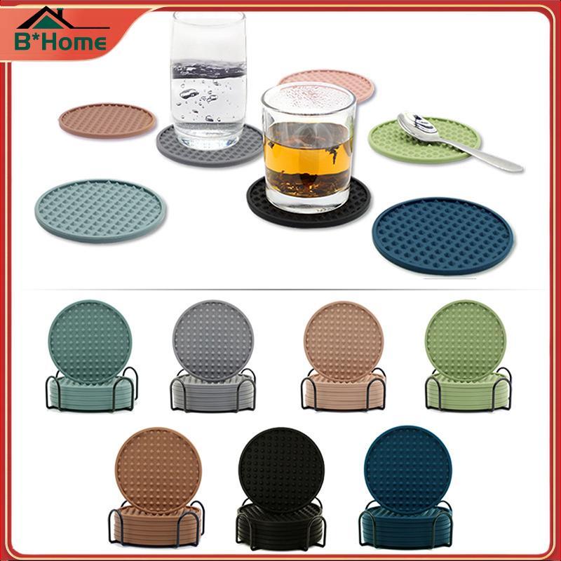 BHTH Rodada Coaster Cup Mats Bebidas De Café Suporte De Copo De Silicone Thiened Antiderrapante Almofadas De Calor Acess