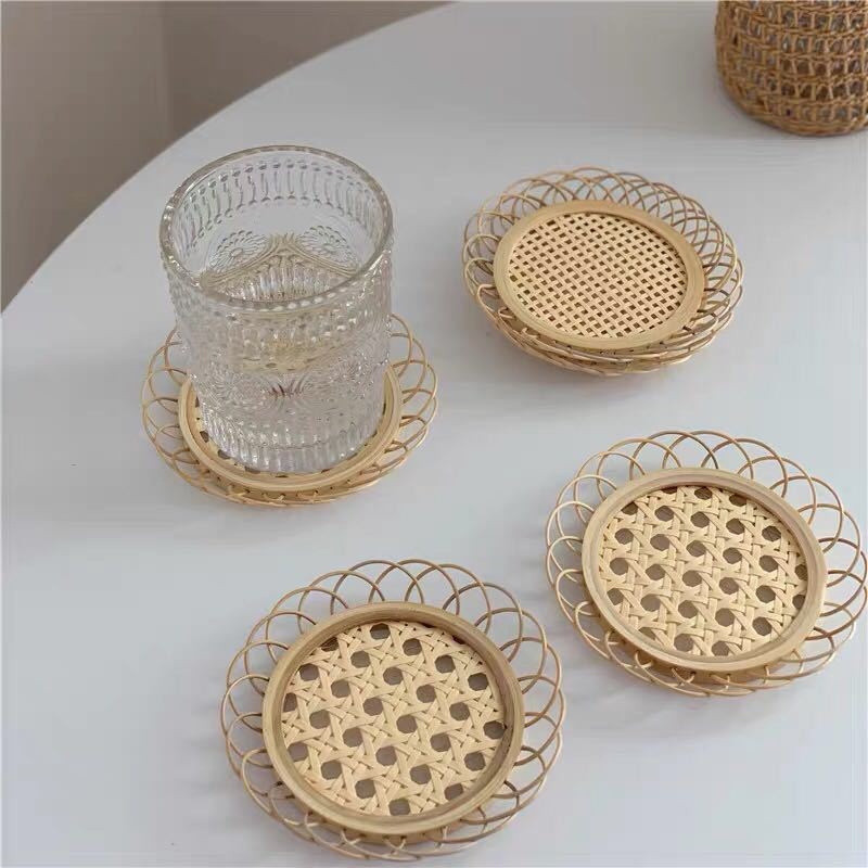 Estilo coreano Ins Simples Handmade Bambu Cup Holder B & Home Decoração Do Laço
