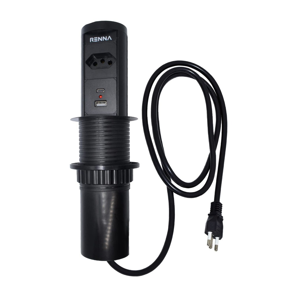 Kit 2 Torre De Tomada Automática Preta 1T2Usb + Wireless Renna