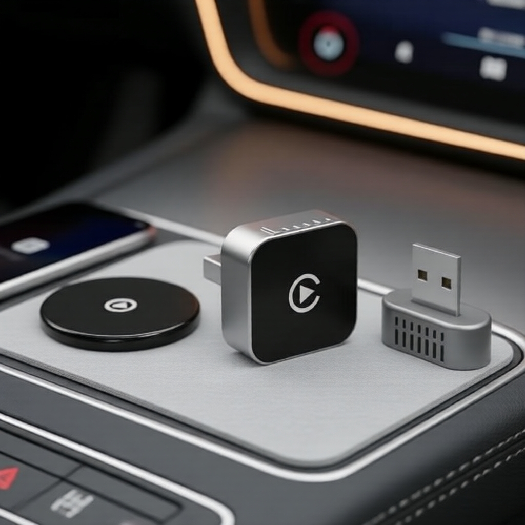 Adaptador Wireless CarPlay para iOS, Fio para Wireless, Plug & Play, Emparelhamento Automático, Compacto