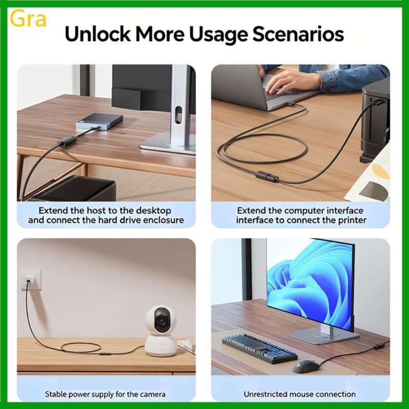 Gra USB3 0 Extensor Para Fêmea Transferência Laptop Acessórios