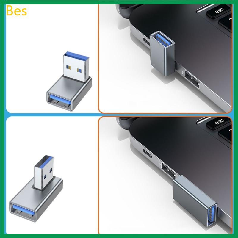 Bes 4 Unidades Adaptador De Expansão USB3 0 Macho Para Fêmea De 90 Graus Em Ângulo Reto Laptop PC Conector De Extensão U