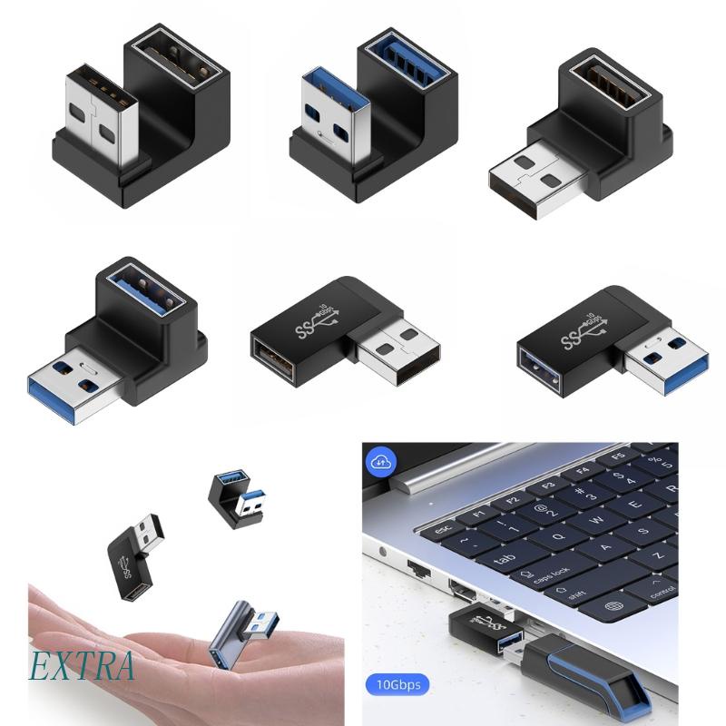 90 Graus USB3.0 Ângulo Reto Para Cima Baixo Adaptador Extensão Fêmea PC