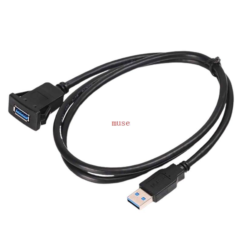 muse À Prova D'água USB3 0 Macho Para Fêmea AUX Cabo De Extensão De Montagem Em Painel Embutido Carro Caminhão Barcos De