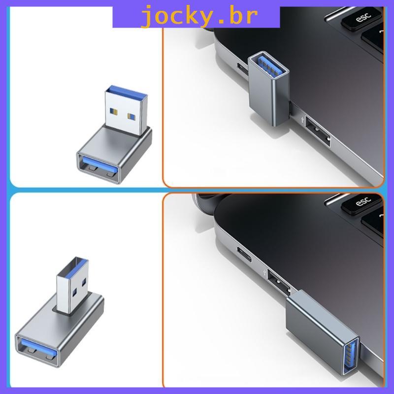 JOY 4Pcs USB3 0 Para Fêmea Adaptador Extensão Ângulo Direito 90 Graus Conector USB Sincronização Da