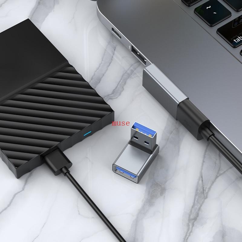 muse USB Macho Para Fêmea Ângulo Reto Adaptador De Volta De 90 Graus USB3 0 Cotovelo De Dados Laptop PC Connec