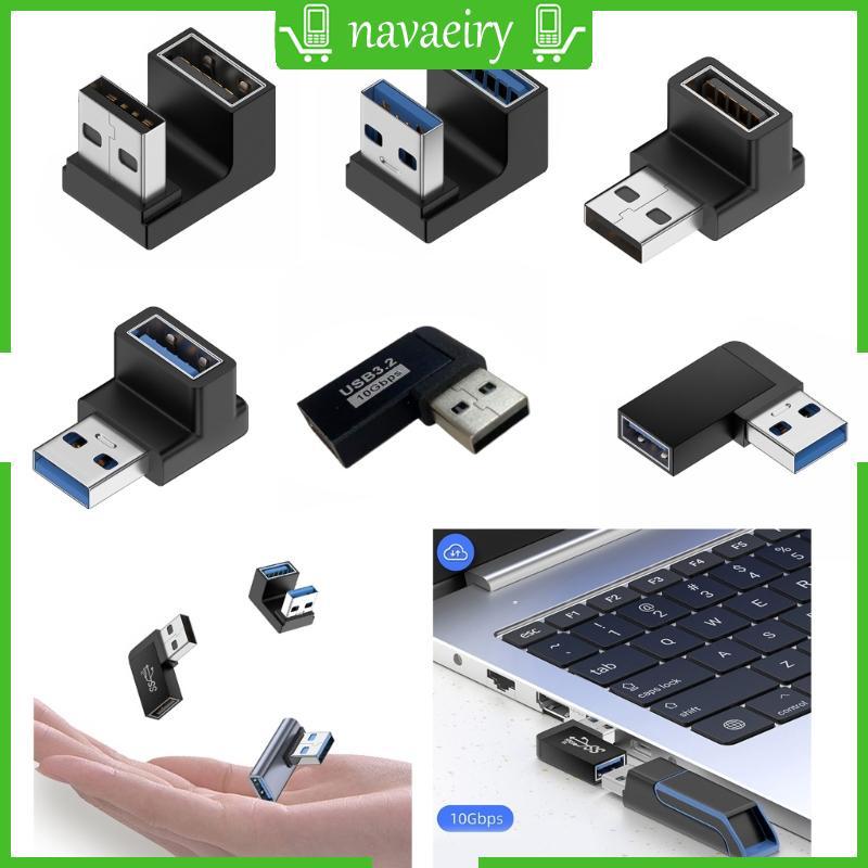 nava USB Para Fêmea Ângulo Esquerdo Adaptador Volta 90 Graus USB3 0 Cotovelo 10Gbps Laptop PC Conne
