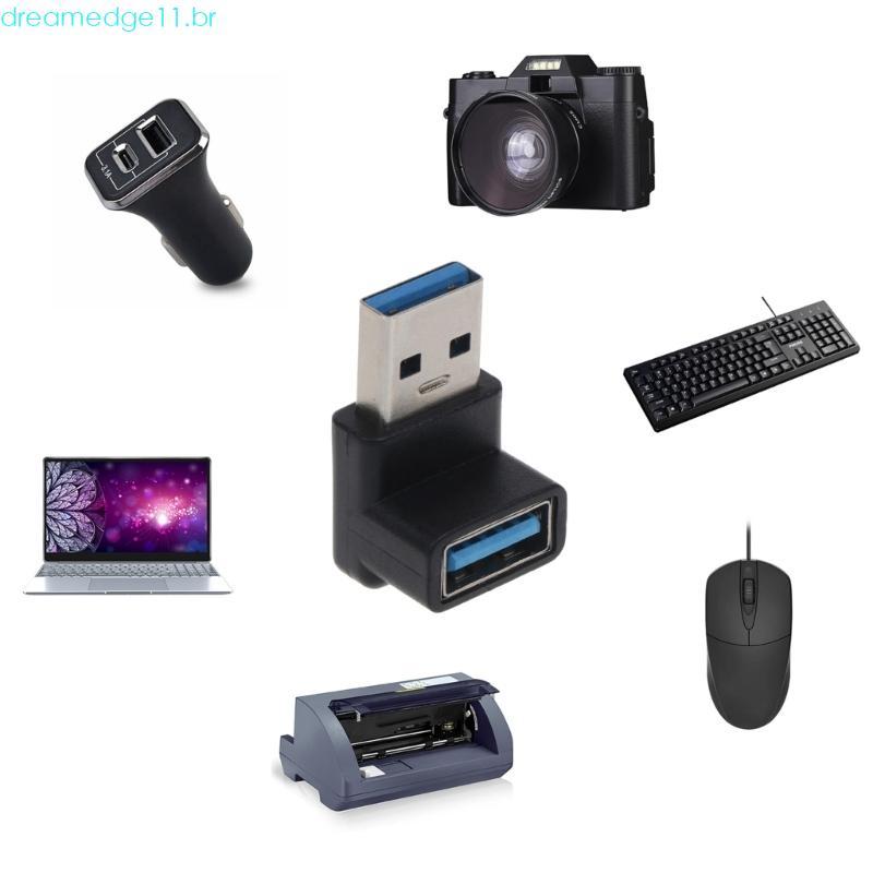 dreamedge11 90 Graus USB 3.0 Adaptador Plug Ângulo Reto Fêmea Conversor USB3 0 Acoplador
