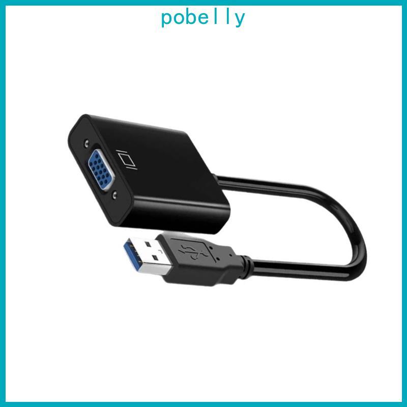 Pob 1080P USB3 0 Para VGA Fêmea Conversor Adaptador Dongle Portátil Conector Laptop PC Monitor Projetor