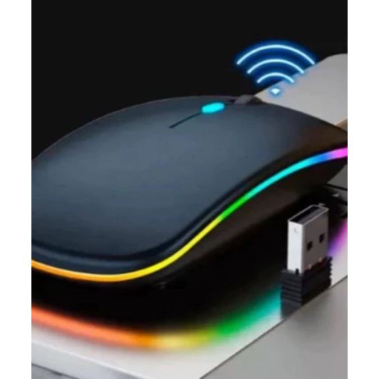 Mouse Sem Fio Altomex AG-690 2.4G + Bluetooth Recarregável 1600dpi Silencioso Ergonômico RGB