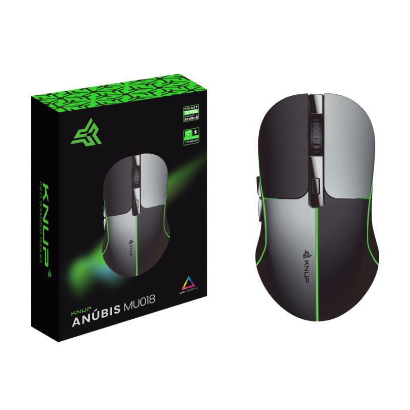 Mouse Gamer Bluetooth 2.4G Sem Fio Sensor Pixart 3065 até 1600DPI 6 Botões RGB Precisão Ajustável