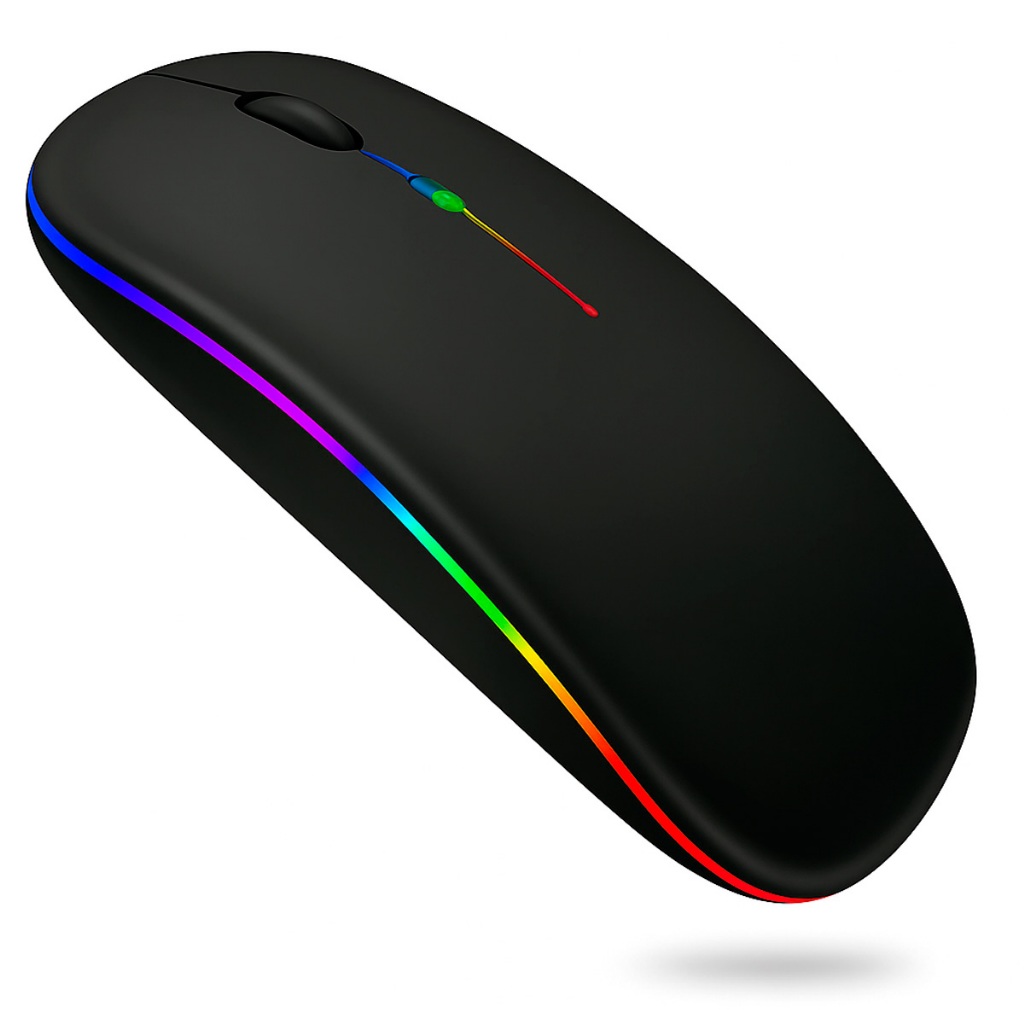 Mouse Sem Fio 2.4ghz Silencioso Bateria Recarregavel Led Rgb E-1300