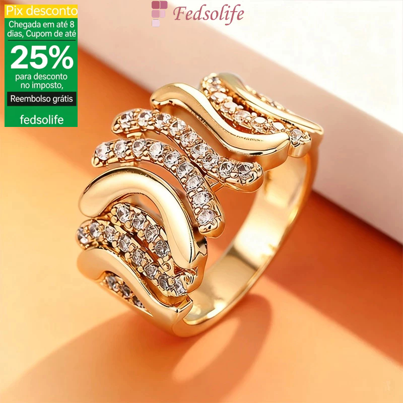 [Anel Fedsolife] Design Sense Nicho Street Wear Feminino Luz Luxo Urbano Feminino Acessórios