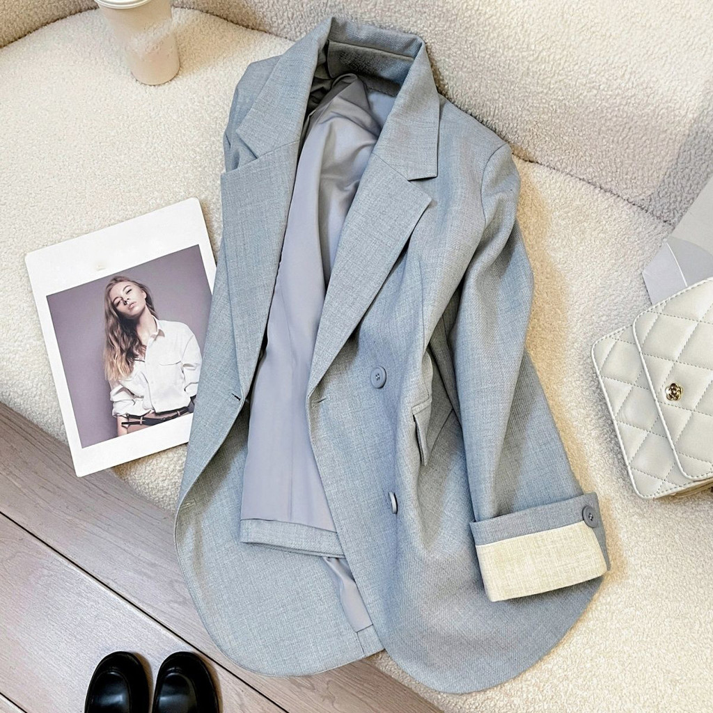 [F-store] Design Sense Suit Jacket Mulheres 2026 Primavera Outono Novo Estilo Temperamento Casual Pequeno Terno Top Femi