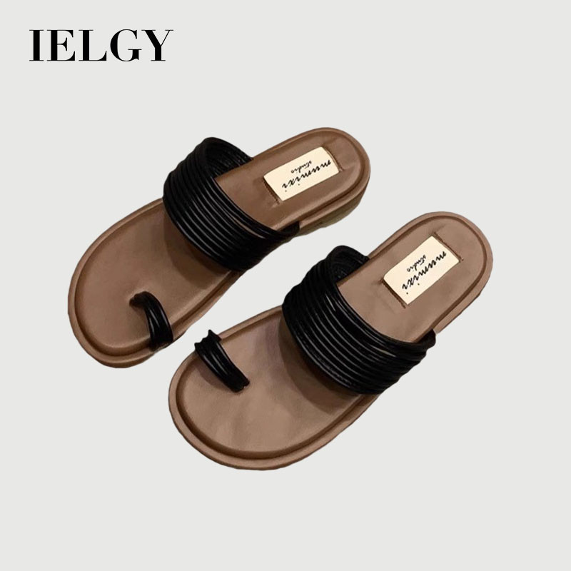 IELGY 2026 Nicho Design Sense Slim Strap Combo Set Sandálias Femininas À Beira-Mar Romanas Planas