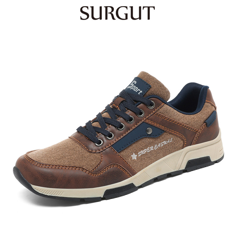 SURGUT Homens Sapatos Casuais Denim Pano Confortável Leve Respirável À Prova D'água Rua Retro Moda Tamanho 40-46