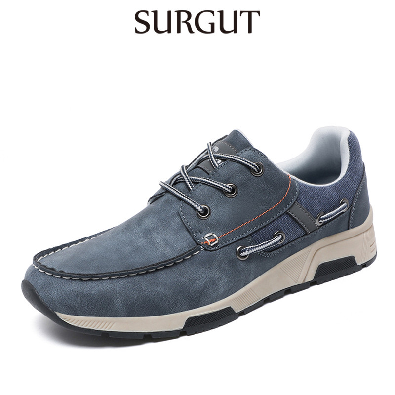 SURGUT Homens Sapatos Casuais Denim Pano Confortável Leve À Prova D'água Rua Retro Moda Versátil Tamanho 40-46