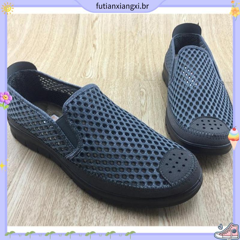 Sapatos de pano antigos de pequim sapatos masculinos sapatos de rede trabalho antiderrapante superfície de malha Casual