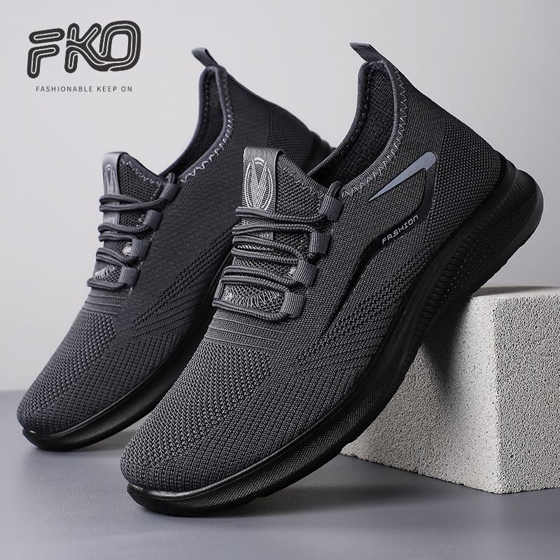 Voando tecido primavera sapatos casuais masculinos poliuretano malha respirável tênis masculino leve sapatos de pano des