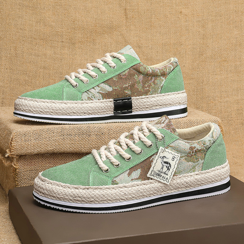 Sapatos masculinos de lona primavera esportes casuais velho pequim sapatos de pano masculino All-Match veludo sola macia