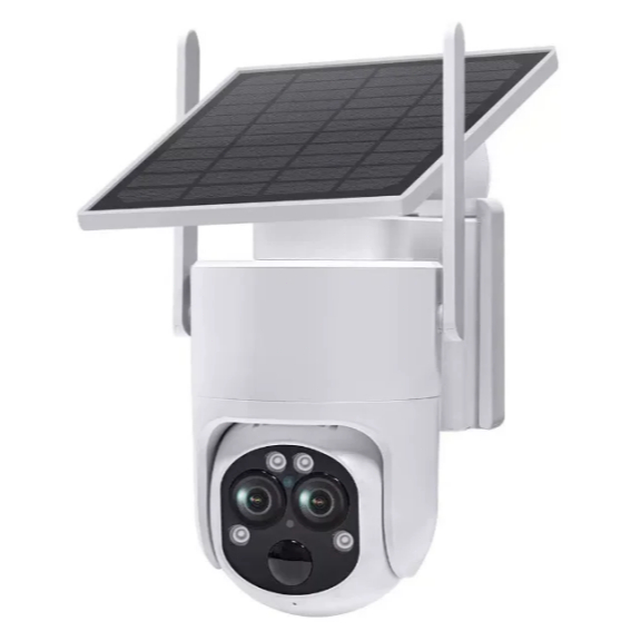 4G Solar CCTV Camera Outdoor 4MP Dual Lens PTZ 360 Full Color Night Vision Battery IP66 PIR Motion Detection Security