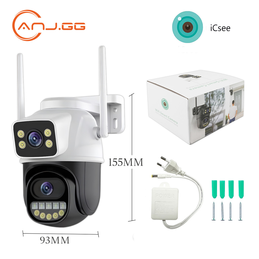 Câmera de Segurança WiFi 6MP Dual Lens PTZ com Visão Noturna Colorida