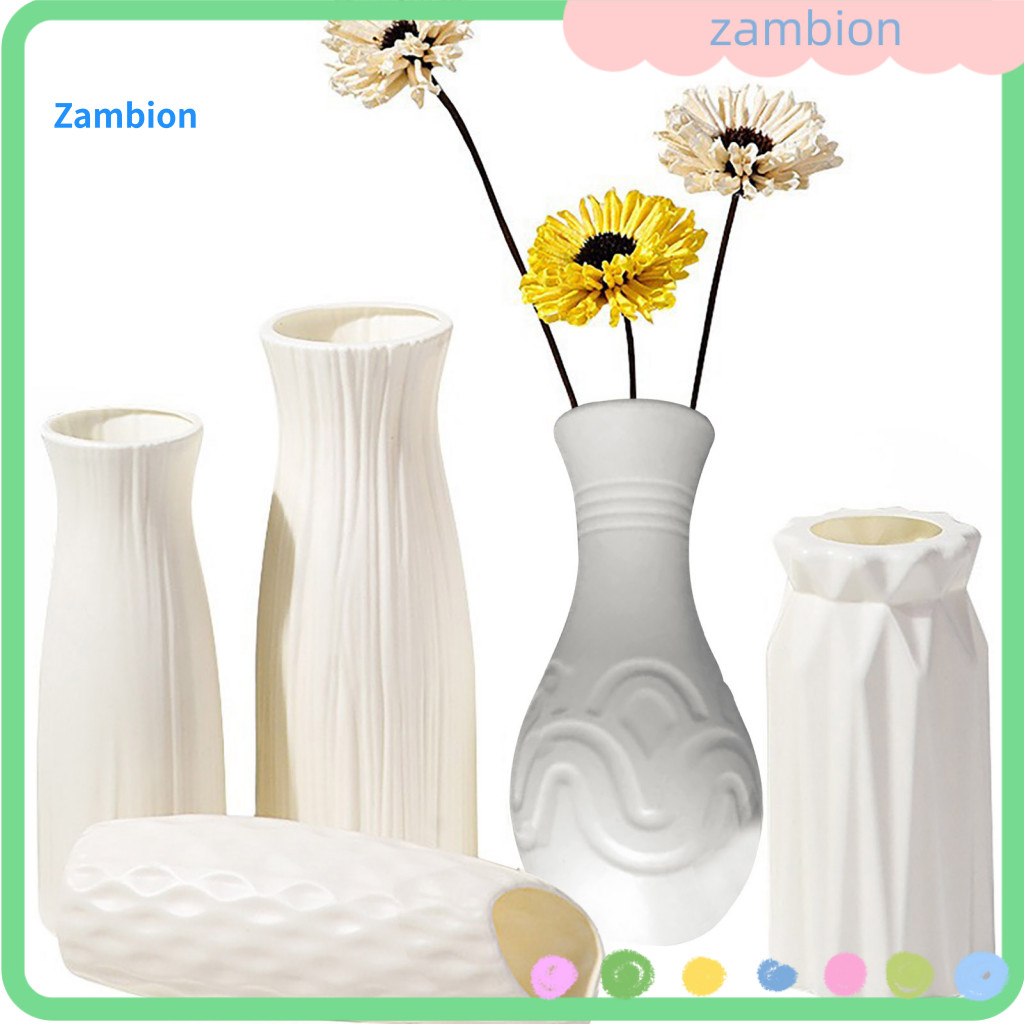 Ceramic Texture Vase Modern Minimalist Look Plastic Nordic Boho Style Flower Arrangement Container for Kitchen Room Bedr