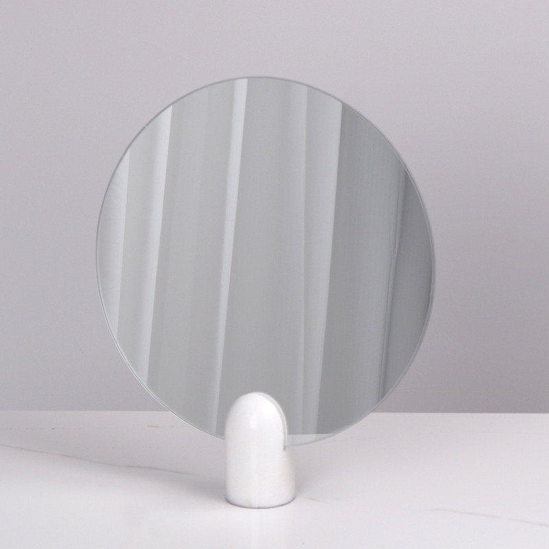 Geometric Round Mirror Designer Marble Light Luxury Vanity Table Nordic Minimalist Modern Decorative Ornament