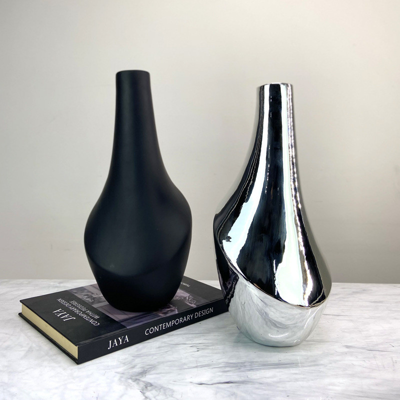 Nordic modern minimalist resin flower vase for display rooms, sales halls, office buildings, and home desktop decor
