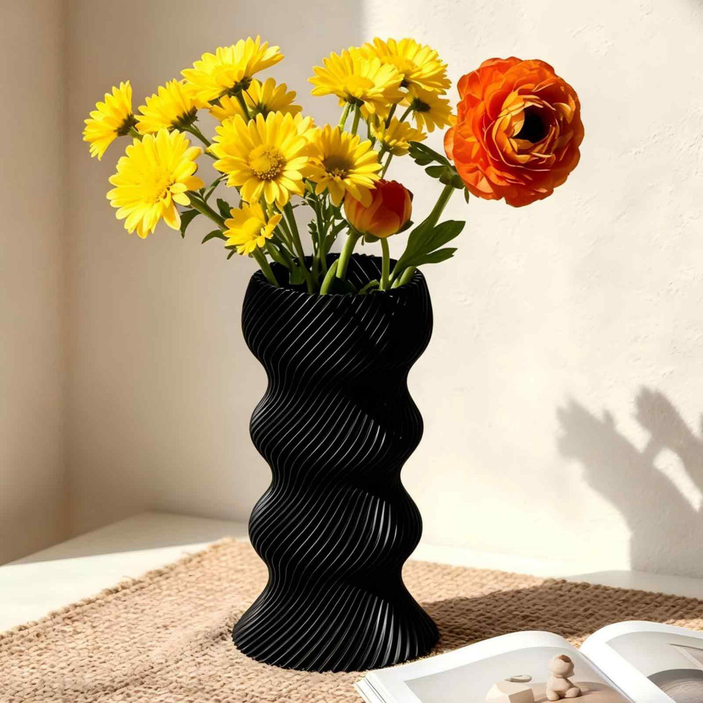 3d Printed Modern Flower Vase – Minimalist Nordic Style Decorative Floral Container for Home Room Office Tabletop Deco