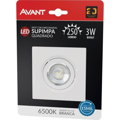 Led Spot Direcionável Authentic Qua 3W Bivolt lumens 250 6500K