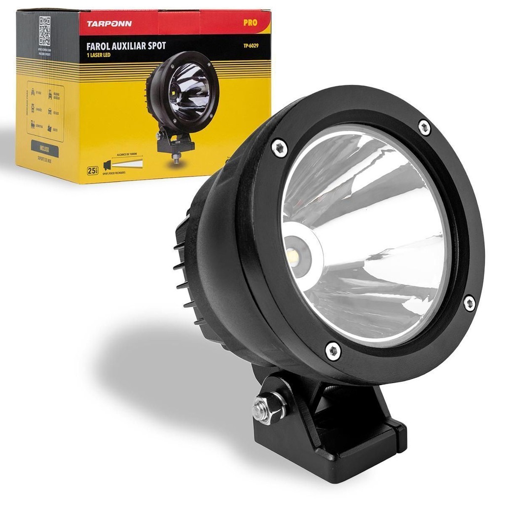 FAROL AUXILIAR SPOT 1 LASER LED PRO 25W 9v 60V 6000K TARPONN