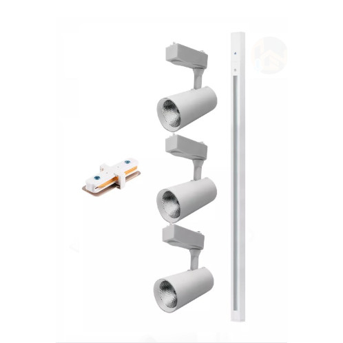 Kit Trilho Eletrificado 1m + 3 Spot Led 7w branco