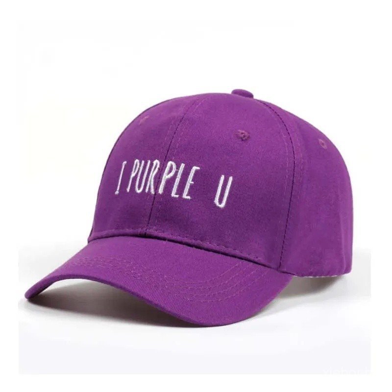 Boné de beisebol Purple U, bonés unissex ajustáveis de hip hop com personalidade roxa Kpop V, boné snapback Purple U. VZ