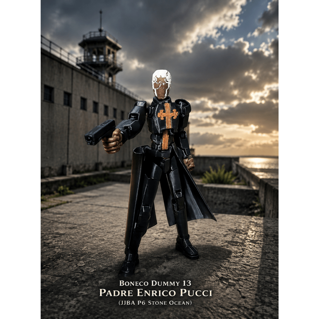 Boneco Dummy 13 Padre Enrico Pucci (JJBA P6 Stone Ocean) Brinquedo Articulado - Entregue Montado