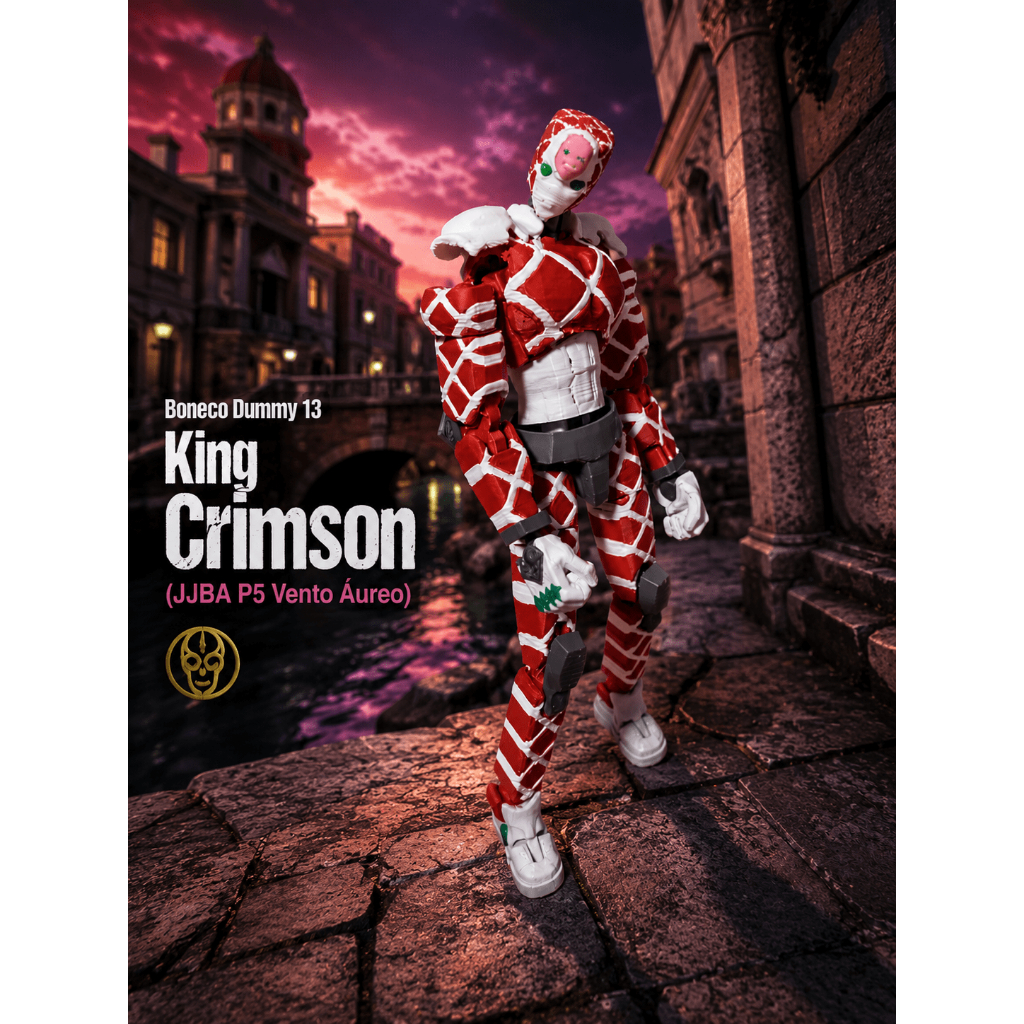 Boneco Dummy 13 King Crimson (JJBA P5 Vento Áureo) Brinquedo Articulado - Entregue Montado