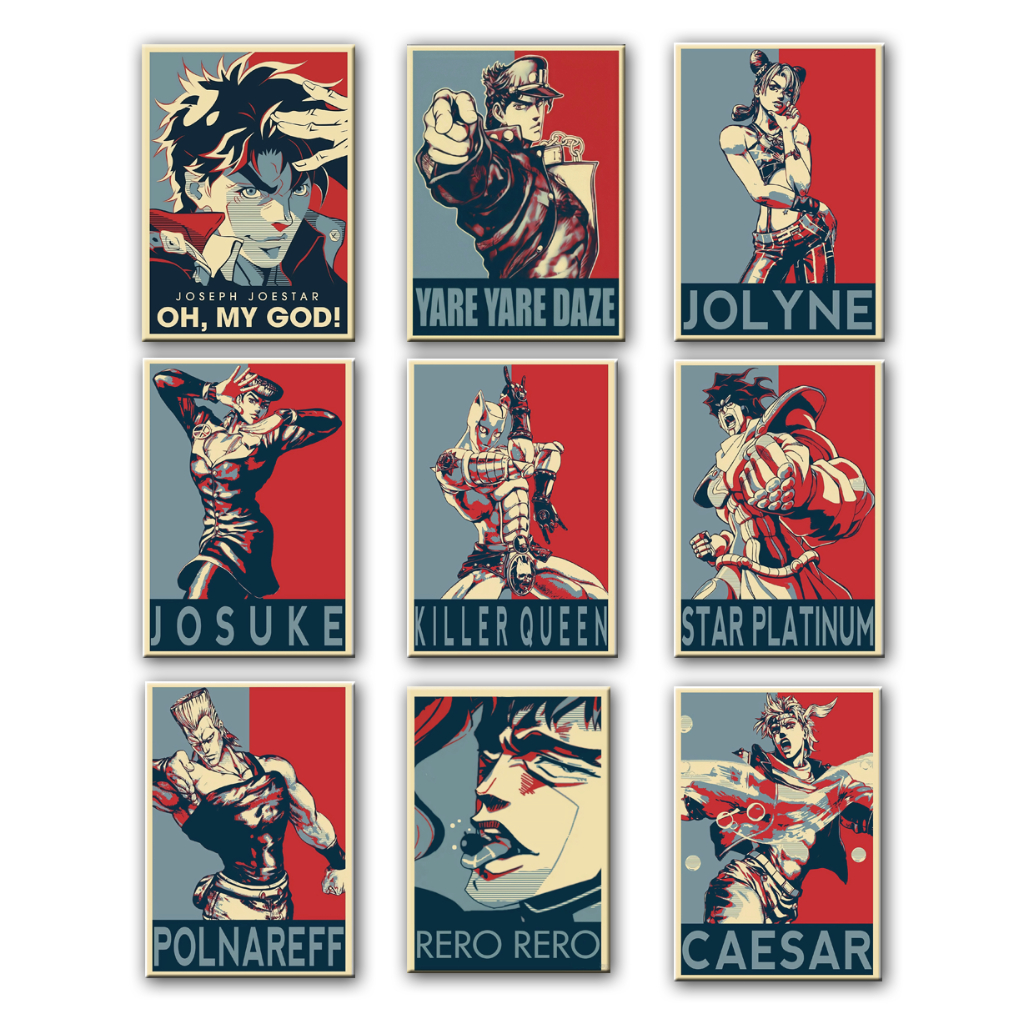 Placa decorativa Jojo Bizarre Adventure - JJBA Quadro MDF A4